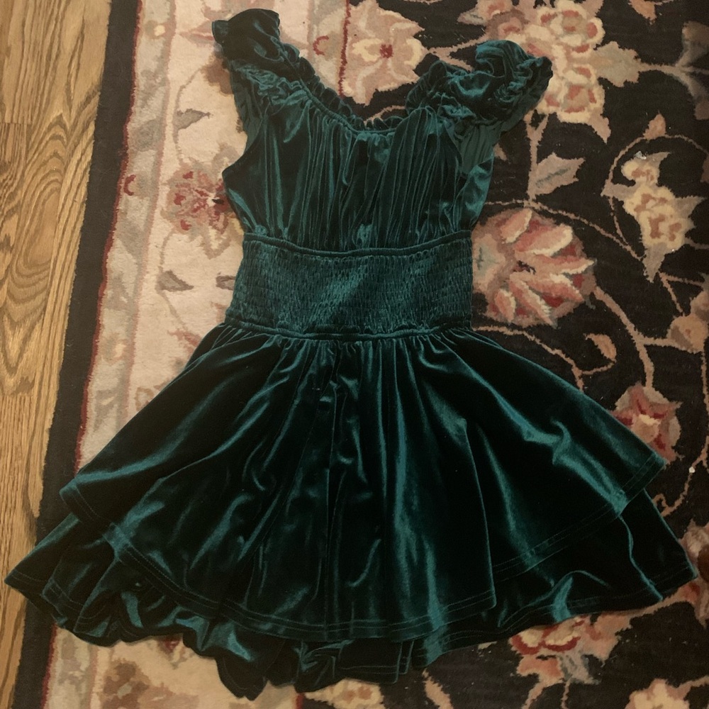Urban Outfitters Green Velvet Dress